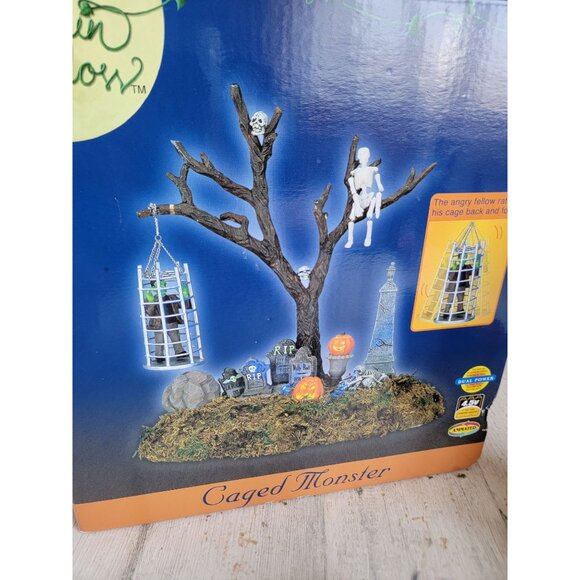 Lemax animated AS IS caged monster spooky town Village accessories Halloween - Picture 12 of 12